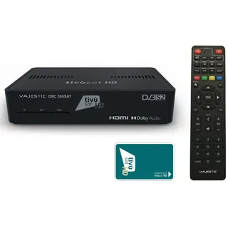 Majestic DEC 265 SAT tivù Sat-Receiver, Unterstützung HEVC Main 10, programmierbare Fernbedienung, HD Smartcard und USB Eingang