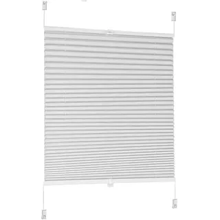 Sekey Plissee ohne Bohren, Vliesstoff Fenster Plissee Klemmfix Jalousie 75 cm breit, Verspannt Lichtdurchlässig Sonnenschutz Fensterollo, 75 x 220 cm, Weiß Vliesstoff