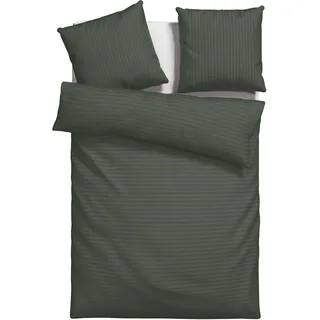 Bruno Banani Bettwäsche "Jassen" 2 moderne Bettwäsche aus Baumwolle, Streifen-Design, mehrere Qualitäten, grün, anthrazit
