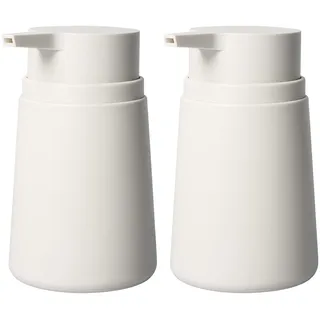 TOPSKY Seifenspender mit Kunststoffpumpe, 325 ml, flüssiger Handseifenspender aus Kunststoff, rostfreie Pumpe für Küche und Bad, ideal für Lotionen, ätherisches Öl, Flüssigseifen, 2 Stück (weiß)