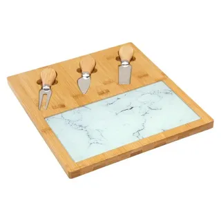 Käse-Set, Bambus und Glas, 5-teilig - Secret de Gourmet