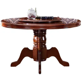 aea Esszimmer Runde Tische Esstisch Design Tisch Möbel Massivholz Luxus Echtholz - Braun