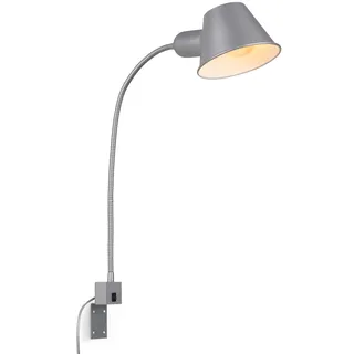 Briloner - Leselampe mit Ein/Aus-Schalter, schwenkbar, viele Befestigungspositionen, Wandleuchte Innen, Wandlampe, Bettlampe, Lampe Bett, Leselicht, Nachttischlampe, 63x14 cm, Chrom-Matt