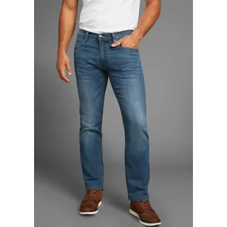 Stretch-Jeans ARIZONA, Herren, Gr. 33, Länge 32, blau used, Denim/Jeans, Obermaterial: 98% Baumwolle, 2% Elasthan, unifarben, Basic, straight fit lang, Jeans Stretch-Jeans, gerade geschnittenes Bein, niedrige Leibhöhe, Topseller