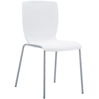 CLP Stapelstuhl Kunststoff weiß , 47x80x50 cm , Esszimmer, Stühle