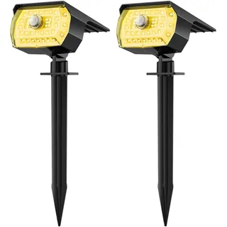 Fratink Solarlampen für Außen mit Bewegungsmelder, 2 Stück 43LED SolarStrahler 3000K Warmweiß Solarleuchten für Außen Garten, 3 Modi Solar Gartenleuchten Solar Strahler Aussen Weg Hof Gehweg