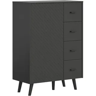 xonox.home Wohnen Linea X84C2902 Kommode Sideboard Schrank in grau matt tiefzieh, in ca. 84x114x37 cm