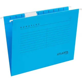 djois Jalema 2652742600 Hängemappen Euroflex, Hängeregister DIN A4, seitlich offen, Sichtreiter, FSC®-zertifiziert, 25er Packung, blau