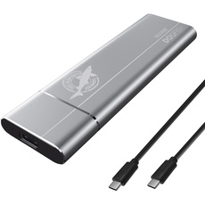 Dogfish Tragbare Externe SSD 512GB bis zu 2400 MB/s 3D NAND NVMe Pcie M.2 Aluminium USB 3.1 Typ C Ultraleichte Solid State Drives für Mac, Desktop, PC, Laptop
