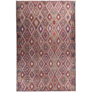 Teppich GINO FALCONE "Cecilia 27593" Gr. 2, bunt, B:90cm H:3mm L:160cm, Kunstfaser, Teppiche, Teppich, Flachgewebe, bedruckt, Rauten Design, auch als Läufer