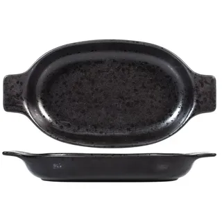 Backform H&h Oval Aus Steingut Schwarz CM 27, 5X18X4H
