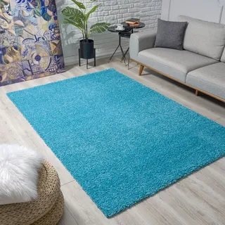 Hochflor-Teppich SANAT "LOCA , auch als Läufer und in Rund" Gr. 1, blau (aquablau), B:60cm H:30mm L:110cm, Kunstfaser, Teppiche, Hochflor-Teppich, Wohnzimmer, Langflor, Shaggy, Schlafzimmer