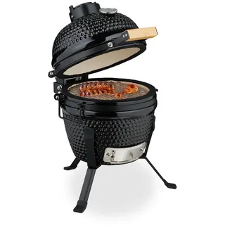 Relaxdays Kamado Grill Ø 32 cm schwarz