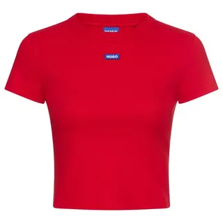 HUGO BOSS HUGO Blue T-Shirt »Baby Tee« in verkürzter Länge, rot