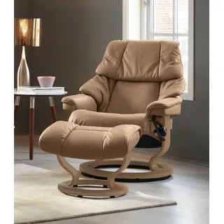 Stressless Stressless® Relaxsessel »Reno«, (Set, Relaxsessel mit Hocker), mit Hocker, mit Classic Base, Größe S, M & L, Gestell Eiche braun