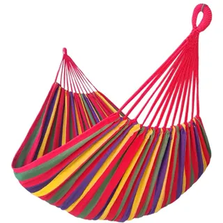 GOCAN XXL Hängematte 2 Personen 220x160cm Gesamtlänge 330cm Last 300kg Leinwand-Baumwoll-Hängematte Outdoor für Garten Indoor Kinder Balkon Rot