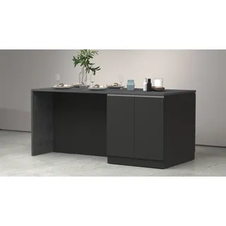kochstation Kochinsel Sole 200 x 90 x 90 cm Grau