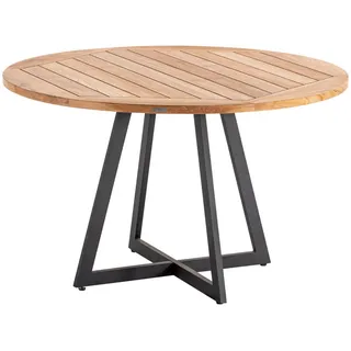 Niehoff Garden Gartentisch , Teakfarben , Holz , Teakholz , massiv , rund , Kufe , 125x75.5x125 cm , gastro- und objekttauglich, wetterbeständig , Holzmöbel, Holztische, Gartentische Holz