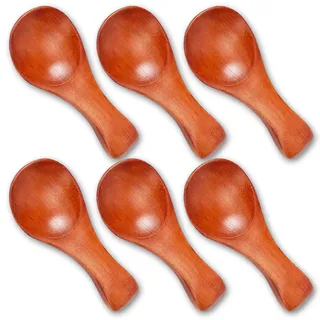 Holzlöffel Klein Gewürzlöffel Mini für Dessertlöffel 6 Stück 8,5cm