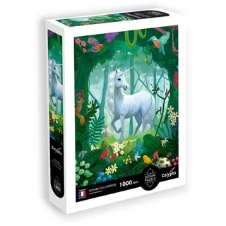 Calypto 3907152 Fantasiewald Einhorn, 1000 Teile Puzzle mit Soft-Touch, fantasievolles Motiv mit samtiger Oberfläche, für Erwachsene und Kinder ab 9 Jahren, Nachauflage