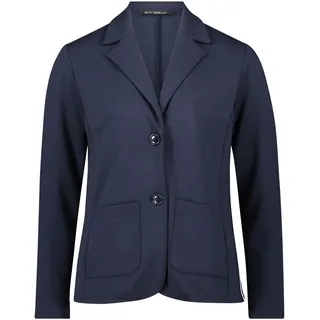 Kurzblazer BETTY BARCLAY "Kurzblazer mit aufgesetzten Taschen", Damen, Gr. 42, blau (dunkelblau), Obermaterial: 48% Viskose CV. 47% Polyester PES. 5% Elasthan EL., Blazer Kurzblazer