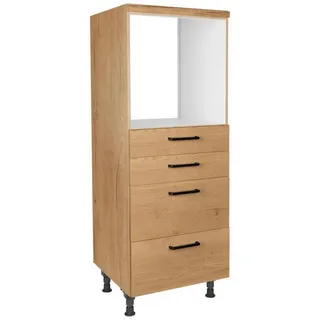 Nobilia Geräteumbauschrank , Eichefarben , Holzwerkstoff , 4 Schublade(n) Schubladen , nur wie online abgebildet bestellbar , 60x168x58 cm , Blauer Engel, Pefc, Goldenes M, Made in Germany, DGM-Klimapakt , Küchen, Küchenmöbel, Küchenschränke, Geräteumbauschränke