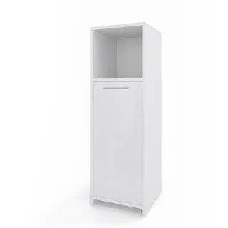 Vicco Midischrank Kiko Weiß Hochglanz/Weiß 30 x 95 cm, - Weiß