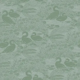 Laura Ashley Vliestapete Swans Jade Green Grün FSC®