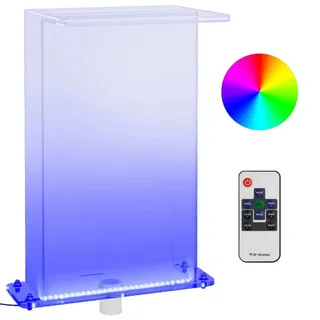 vidaXL Wasserfall-Element mit RGB-LEDs Acryl 51 cm - Transparent