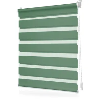 Lichtblick Duo Rollo ohne Bohren Blickdicht Salbei 70 cm x 130 cm (B x L) | Duo Rollo, Rollos für Fenster ohne Bohren, Montage ohne Bohren, Mit Lichtfilter, Klemm-Montage, Sonnenschutz, Klemmbar