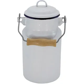 Krüger Milchkanne "Husum" 1 l emailliert, weiß, blau