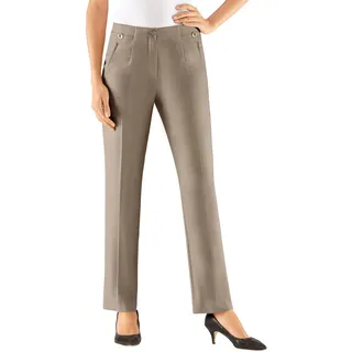 Bügelfaltenhose COME ON, Damen, Gr. 255, Extrakurzgrößen, grau (taupe, meliert), 65% Polyester, 32% Viskose, 3% Elasthan, meliert, unifarben, lang, Hosen Bügelfaltenhose