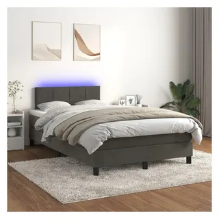vidaXL Boxspringbett 120 x 200 cm Dunkelgrau