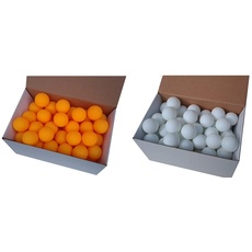 Der Sportler 75 Tischtennisbälle 38mm ohne Aufdruck Weiss stabiles Material & Der Sportler 75 Tischtennisbälle 38mm ohne Aufdruck orange stabiles Material