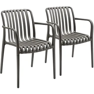 Tectake Alcudia Gartenstuhl 54,5 x 58 x 80,5 cm anthrazit