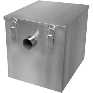Gastro Fettabscheider Ölabscheider 35L Fettseparator Abwasser Küchenspüle Edelstahl Fettfilter Filter Fett Öl Wasser Restaurant Küche Imbiss Hotel Café 50mm Einlass Auslass Kompakt 33 H x 29 B x 39 T