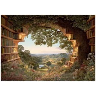 WallArena Fototapete 3D Landschaft Braun 250x175 cm