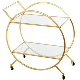 DRW Kellnerin, Metall und Glas, Gold und Transparent, 37x93x82 cm