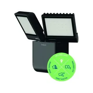 Theben 1020603 LED-Strahler, schwarz, 4000 K, 2x900 lm theLeda S17-100L BK