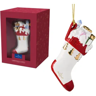 Villeroy & Boch – Christmas Classics Ornamente Weihnachten "Nikolausstiefel" Bunt, Weihnachtsdeko, Weihnachtsdekorationen, Figur, Baumschmuck, Anhänger, Premium Porcelain, Kunststoff, Metall