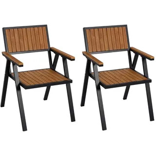 Mendler HWC-J95 Gartenstuhl 57 x 57 x 87 cm teak 2 St.