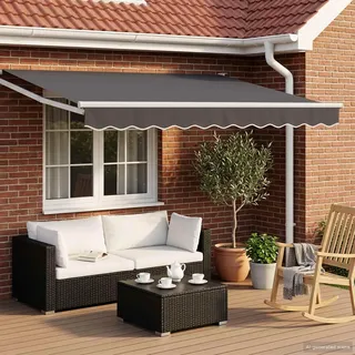 vidaXL Ausziehbare Markise Anthrazit 3,5 x 2 m Polyester und Metall - Grau