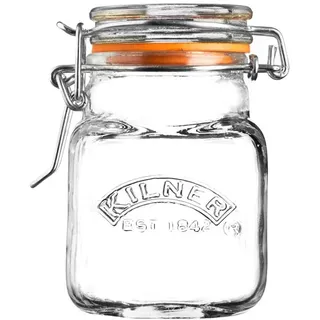 Kilner Glasgefäß mit Clipverschluss - 70 ml, Gewürz- oder Kräuterglas, kleines Einmachglas, Marmeladenglas, luftdichtes Lebensmittelaufbewahrungsgefäß, Einmach- und Beizgefäß für die Küche, GL882