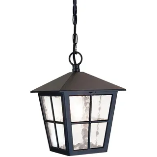 Pendelleuchte Schwarz Aluminium Glas IP43 Außen Rustikal LUDGER Terrasse