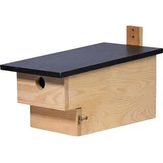 dobar® Großer Nistkasten für Höhlenbrüter mit Räuberschutz -Vogelbrutkasten für Meisen und Sperlinge - 19 x 37 x 22 cm - Natur