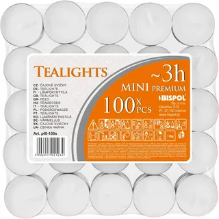 Iso Trade Teelichter 100 Stück 3 h weiß