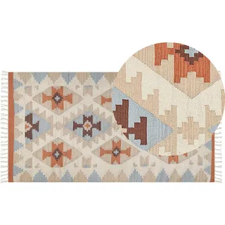 Beliani Kelim-Teppich Dilijan 150/80 cm , Multicolor , Textil , Grafikmuster , Rechteckig , 80x150 cm , Teppiche und Böden, Teppiche, Webteppiche