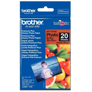 Brother Fotopapier BP71GP20 DIN A6 glänzend 260 g/qm 20 Blatt