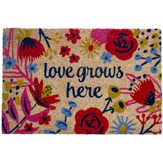 Entryways Kokosfußmatte „Love Grows Here“, 40 cm x 60 cm x 15 mm