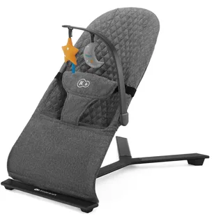 Kinderkraft MIMI Babywippe, Spielbügel mit 2 Spielzeuge, verstellbare Rückenlehne, Weiches Material, Minimalistische Skandinavisches Design, Zusammenklappbar, Grau